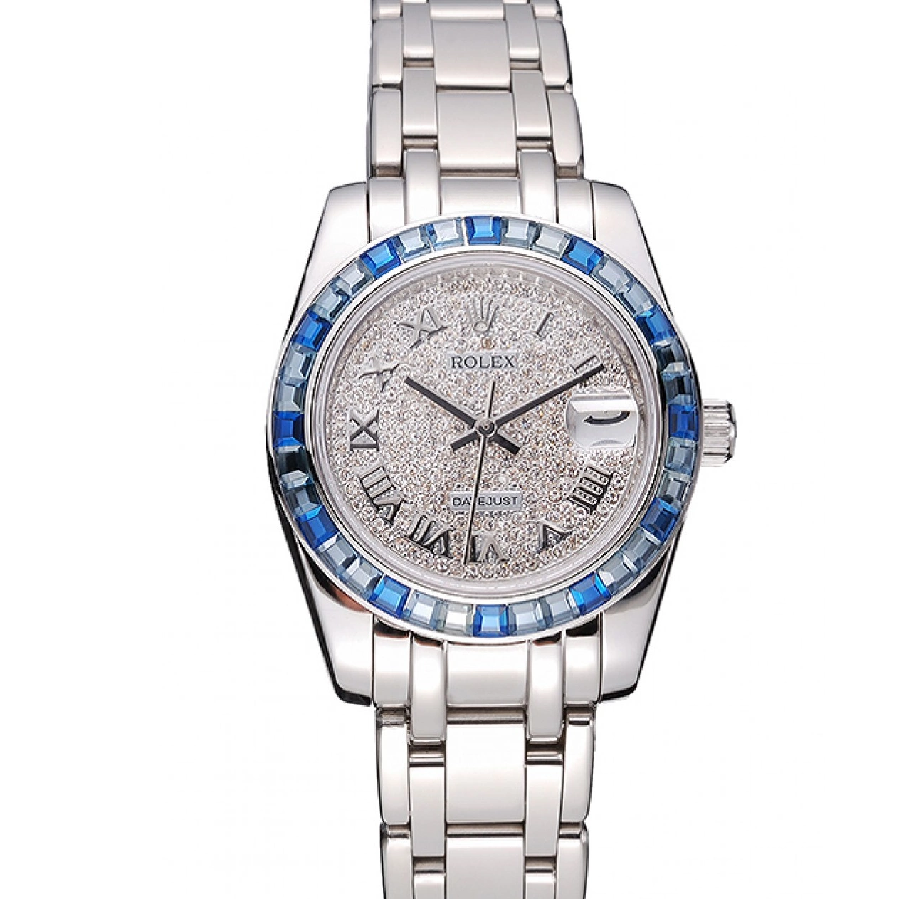 Good Copy Rolex Watches Bracelet Jewels Rolex And Steel Datejust Dial Diamond Stainless Bezel Case Blue 622834 0623